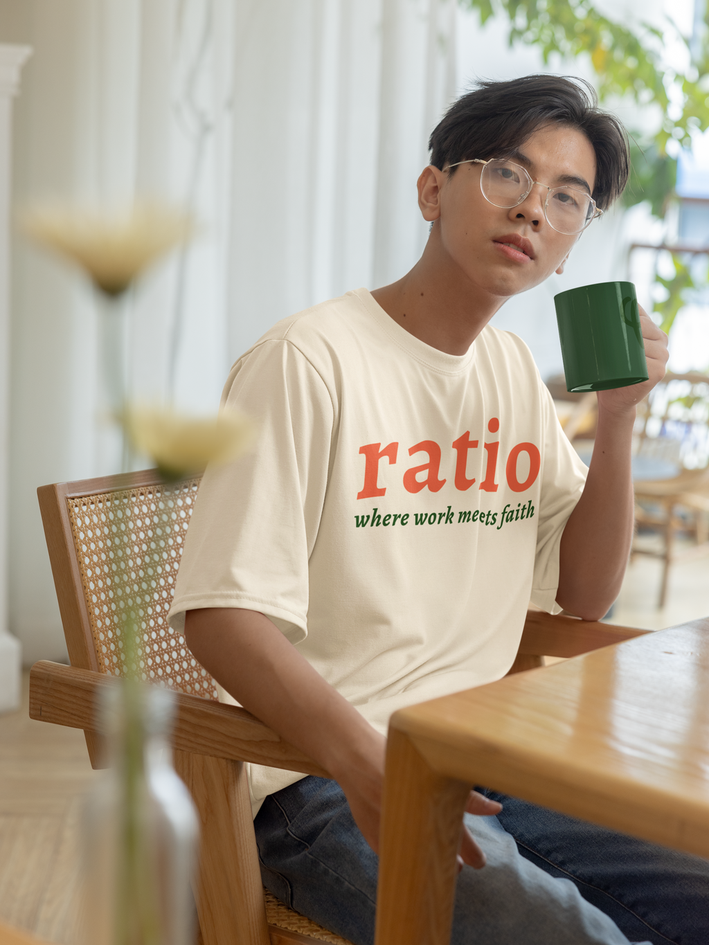 statement cotton shirt "yr 1 spring."